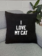 I Love My Cat Linen Cushion Cover