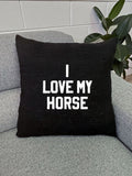 I Love My Horse Linen Cushion Cover