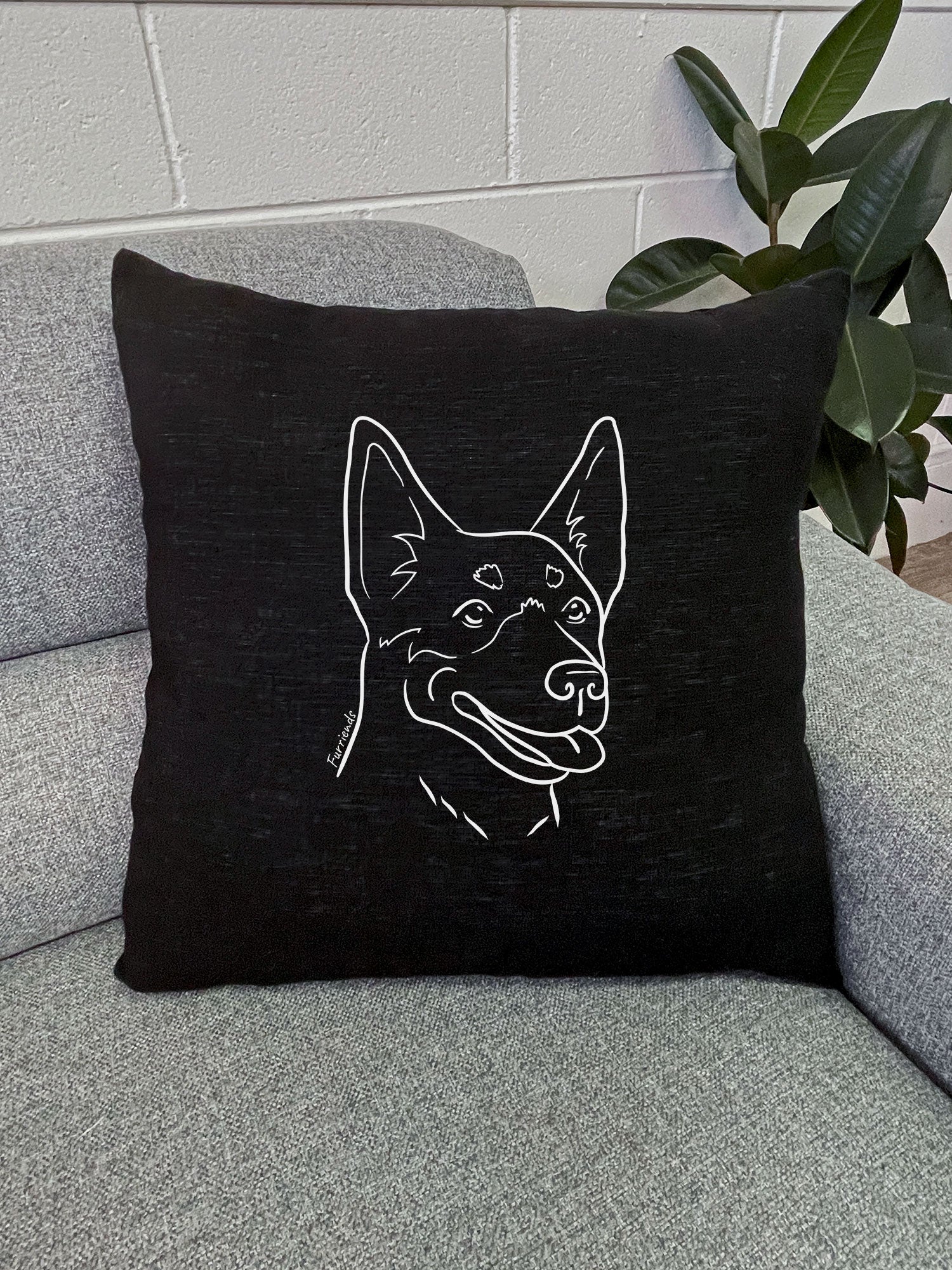 Kelpie Linen Cushion Cover