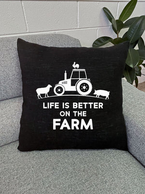 Farm Life Linen Cushion Cover