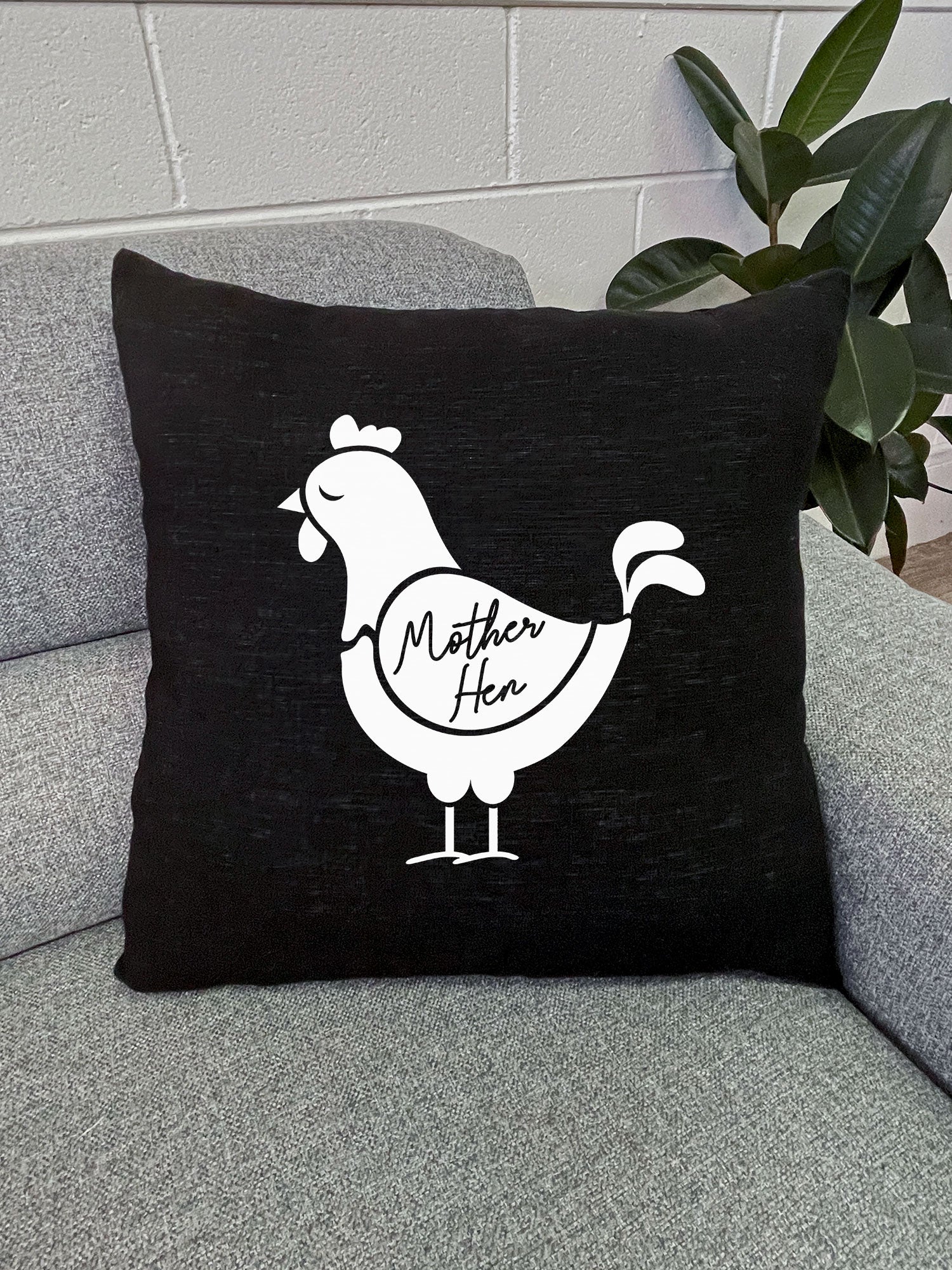 Mother Hen Linen Cushion Cover