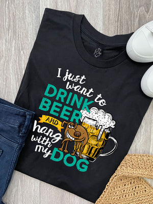 Drink Beer & Hang With My Dog Ava Women's Regular Fit Tee