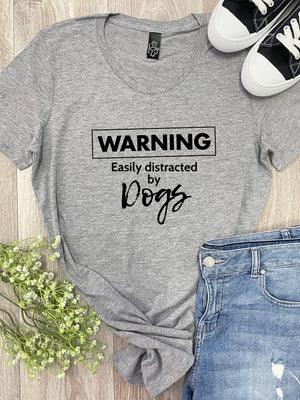 Warning. Easily Distracted By Dogs Chelsea Slim Fit Tee