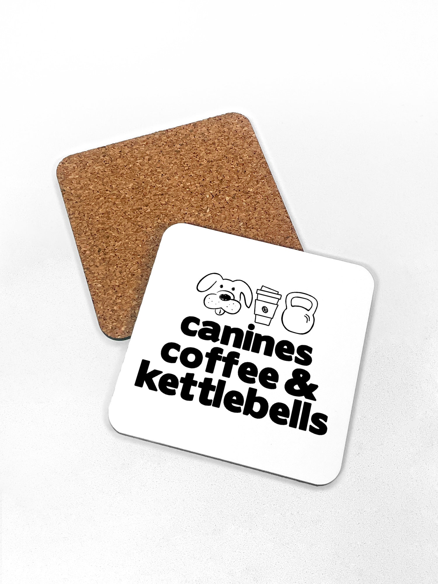 Canines, Coffee & Kettlebells Coaster