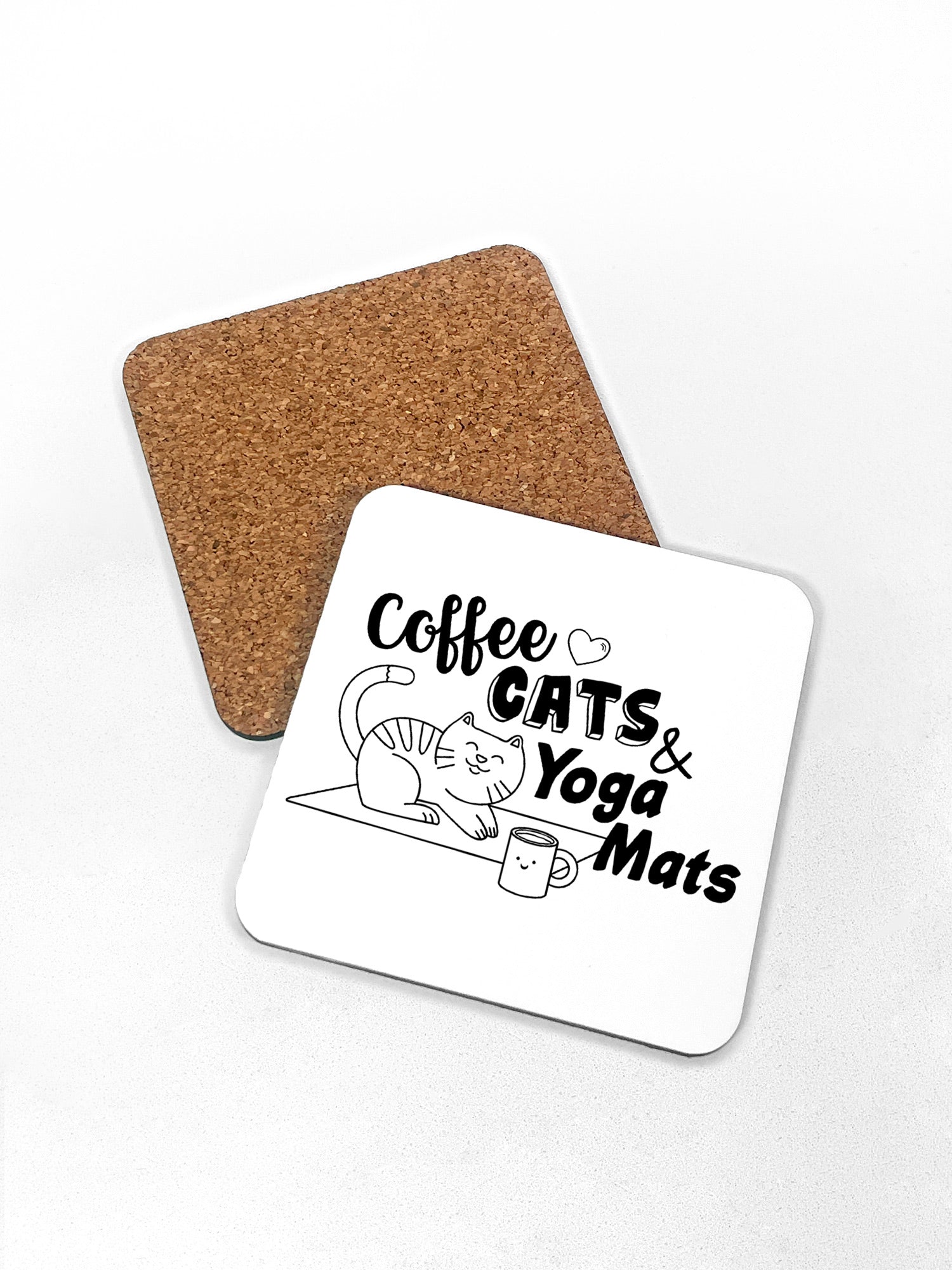Coffee, Cats & Yoga Mats Coaster