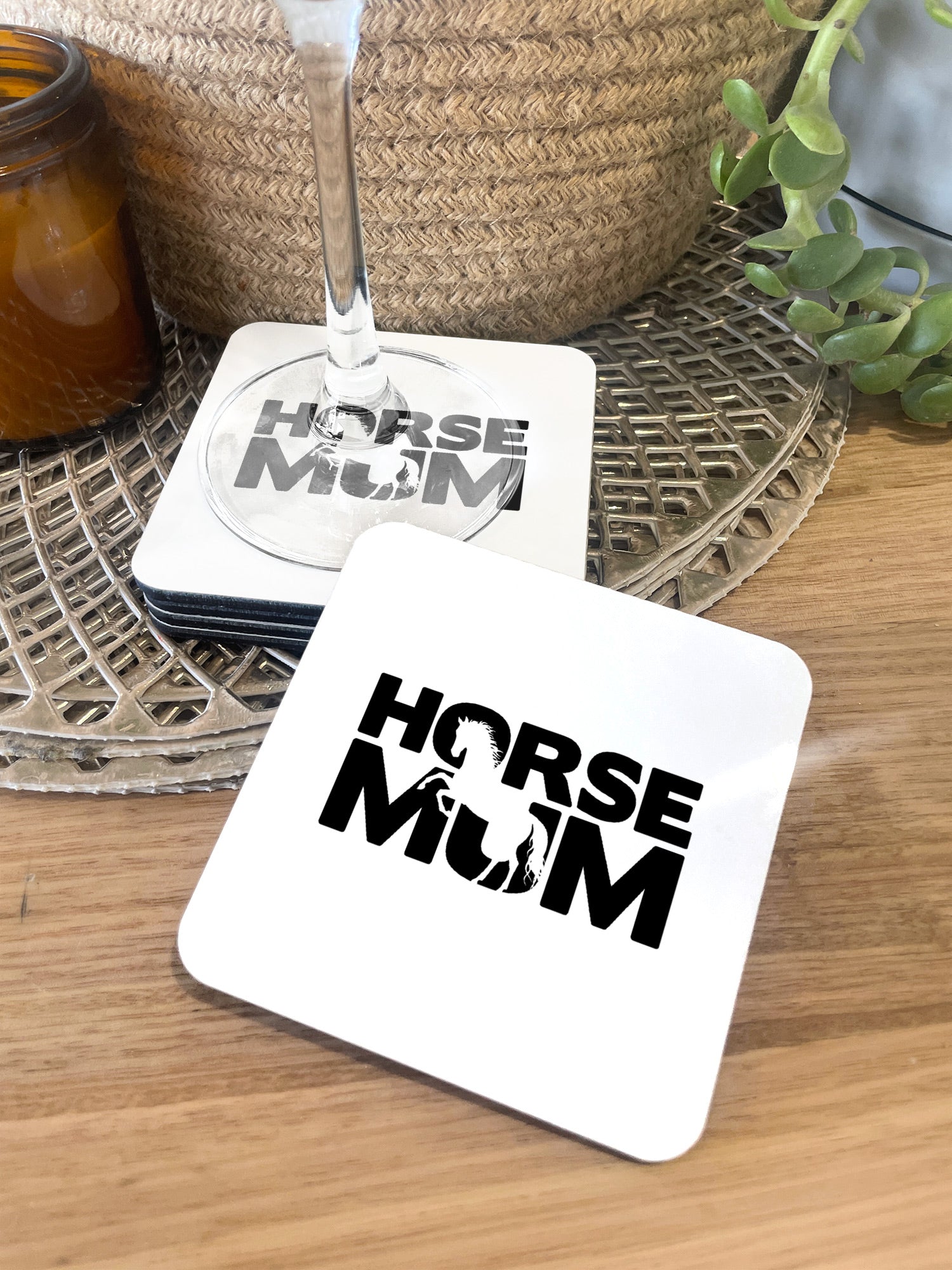 Horse Mum Silhouette Coaster