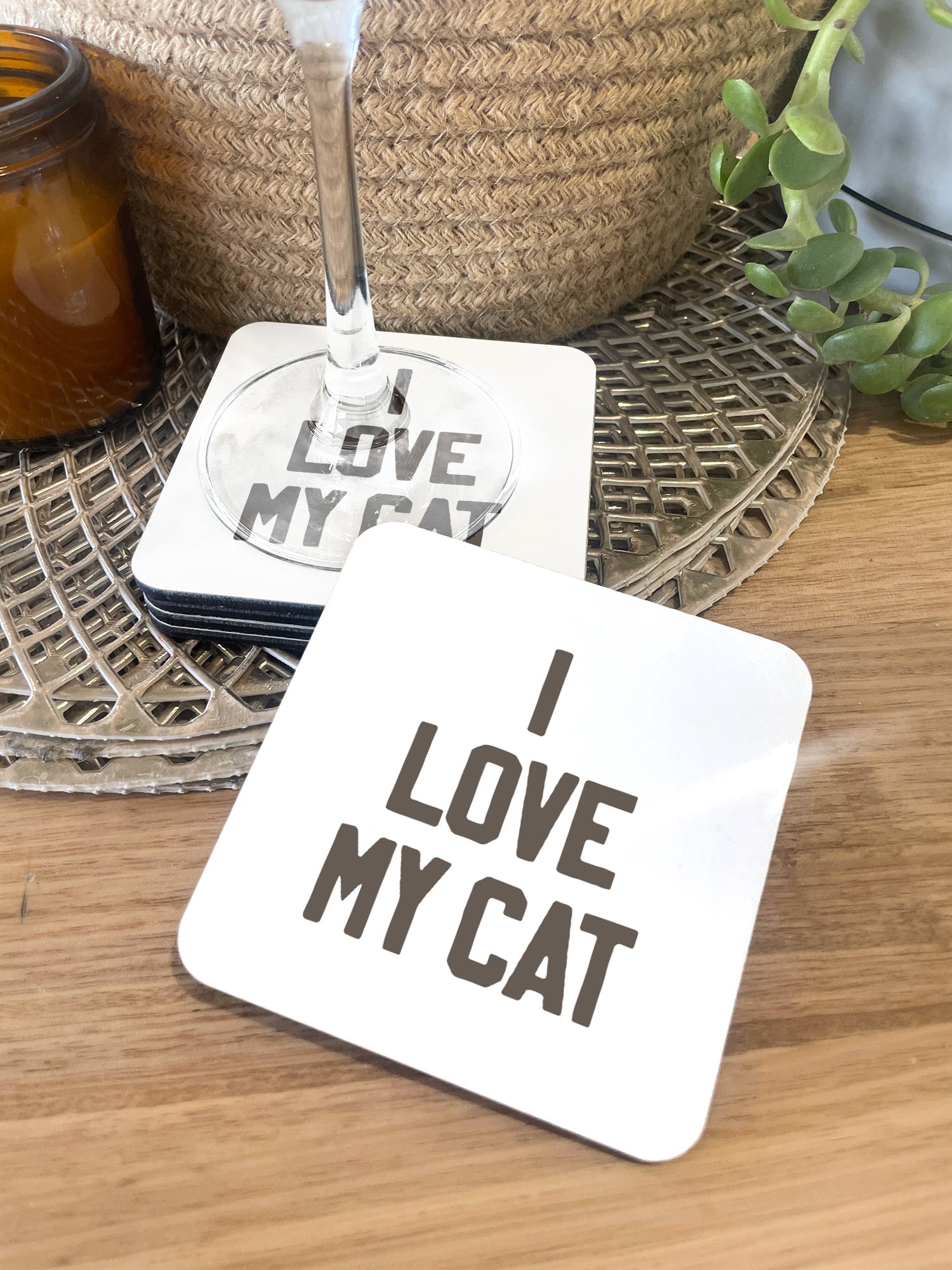 I Love My Cat Coaster