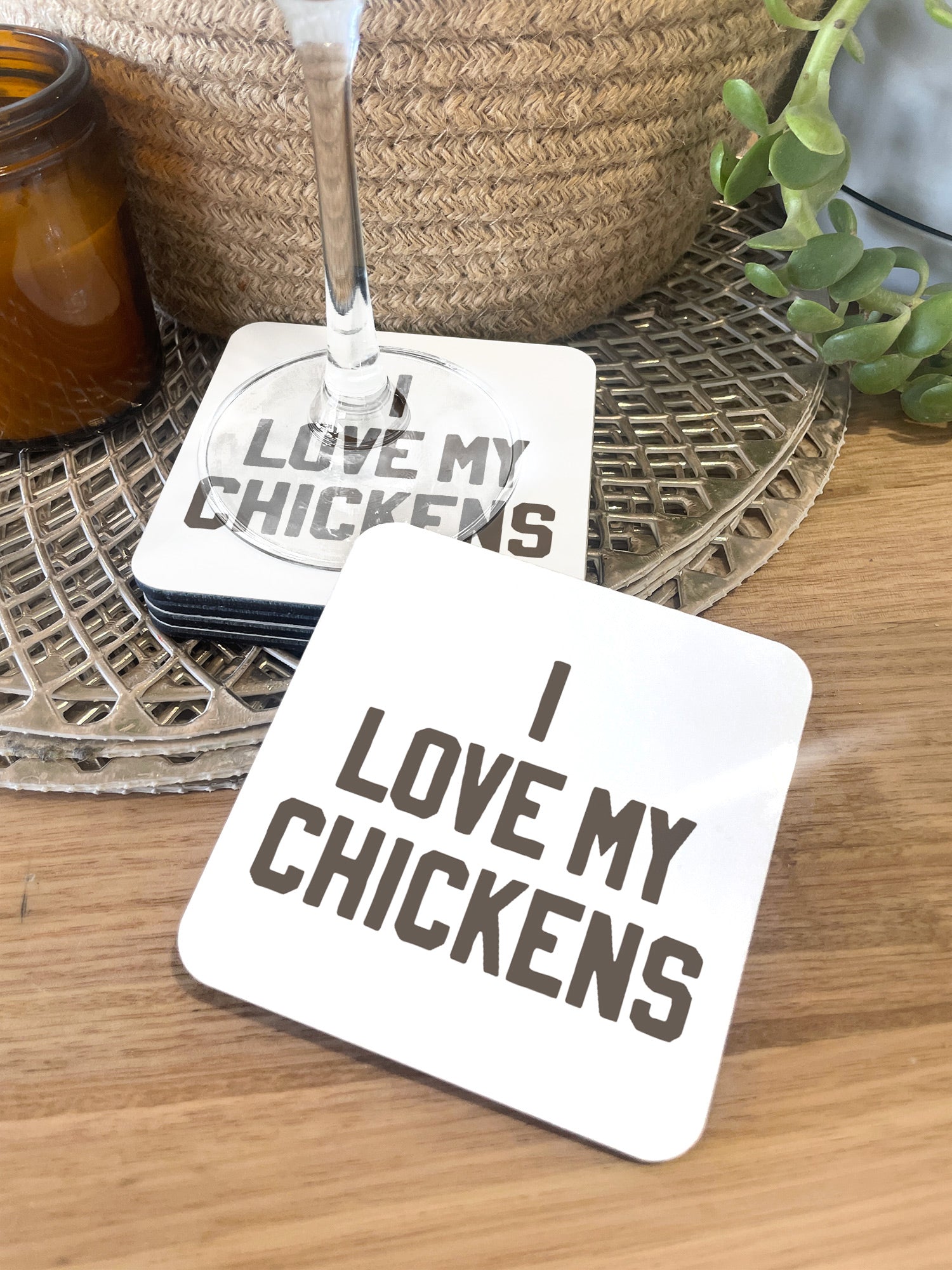 I Love My Chickens Coaster