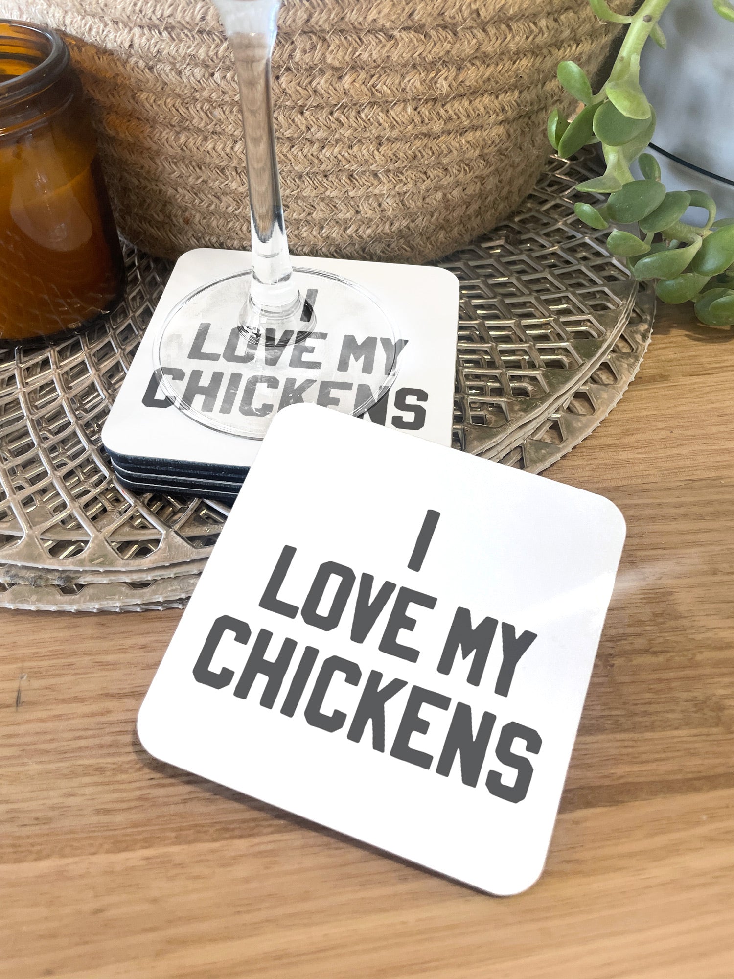 I Love My Chickens Coaster