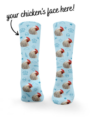 Custom Chicken Face Crew Socks