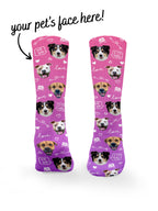 Custom Love Theme Pet Face Crew Socks