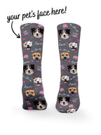 Custom Love Theme Pet Face Crew Socks