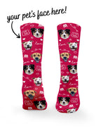 Custom Love Theme Pet Face Crew Socks
