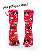 Custom Festive Theme Pet Face Crew Socks