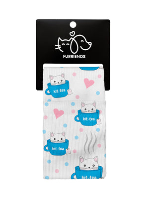 Kit-Tea Cat Crew Socks