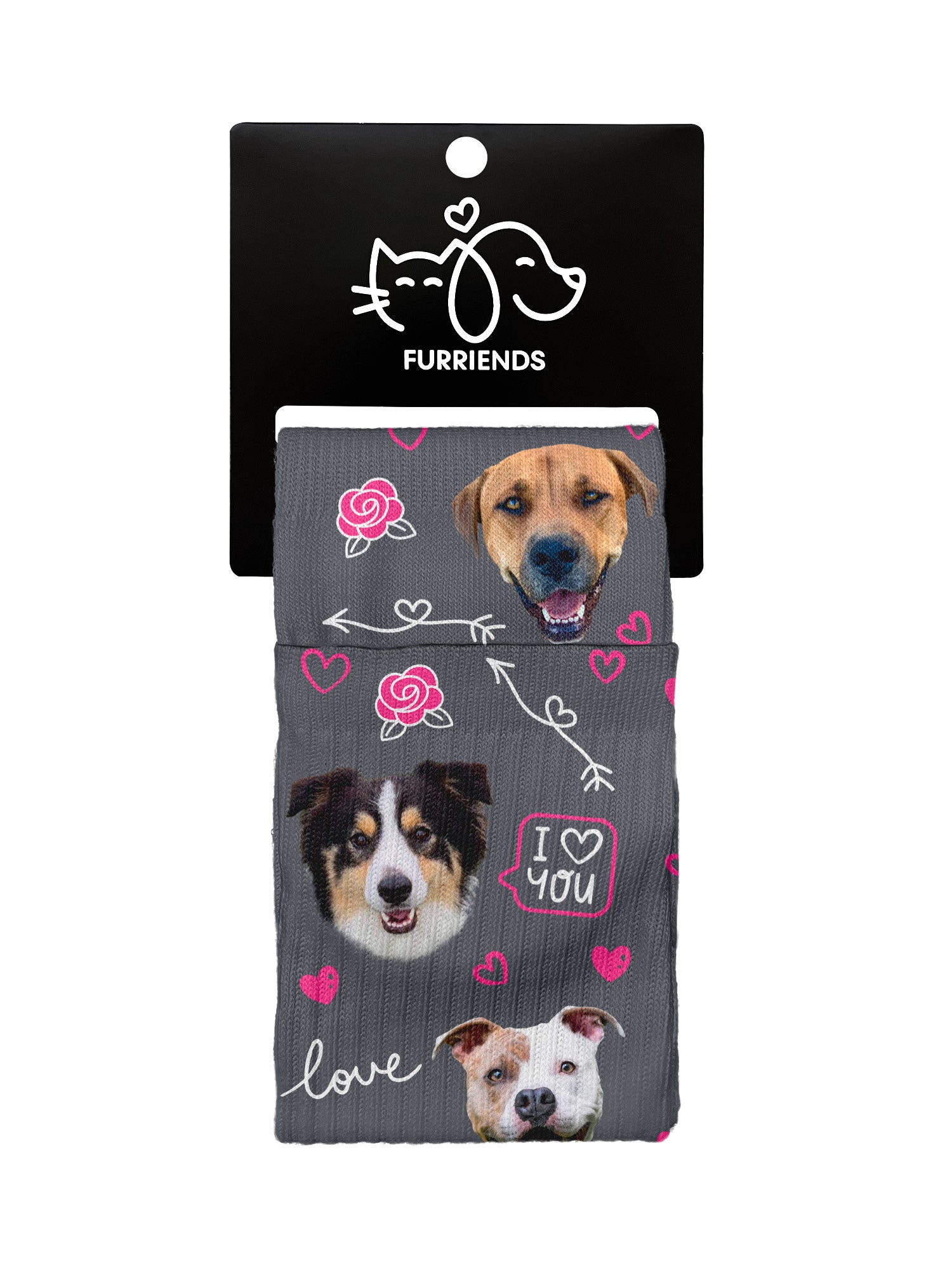 Custom Love Theme Pet Face Crew Socks