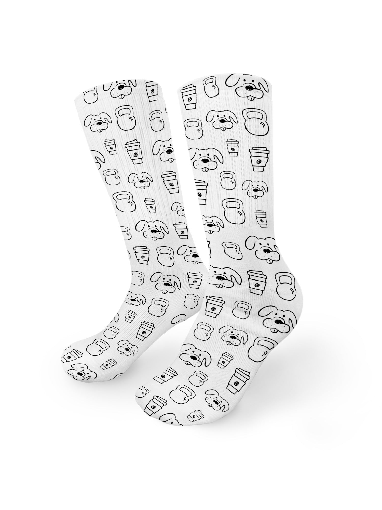 Canines, Coffee & Kettlebells Crew Socks