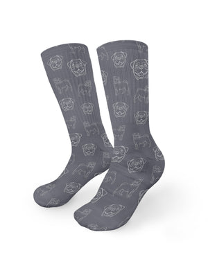 Pug Crew Socks