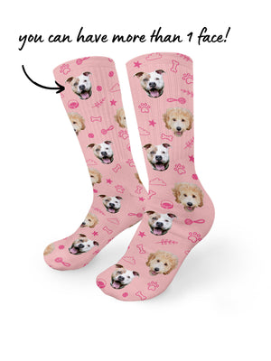 Custom Dog Face Crew Socks