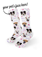 Custom Love Theme Pet Face Crew Socks