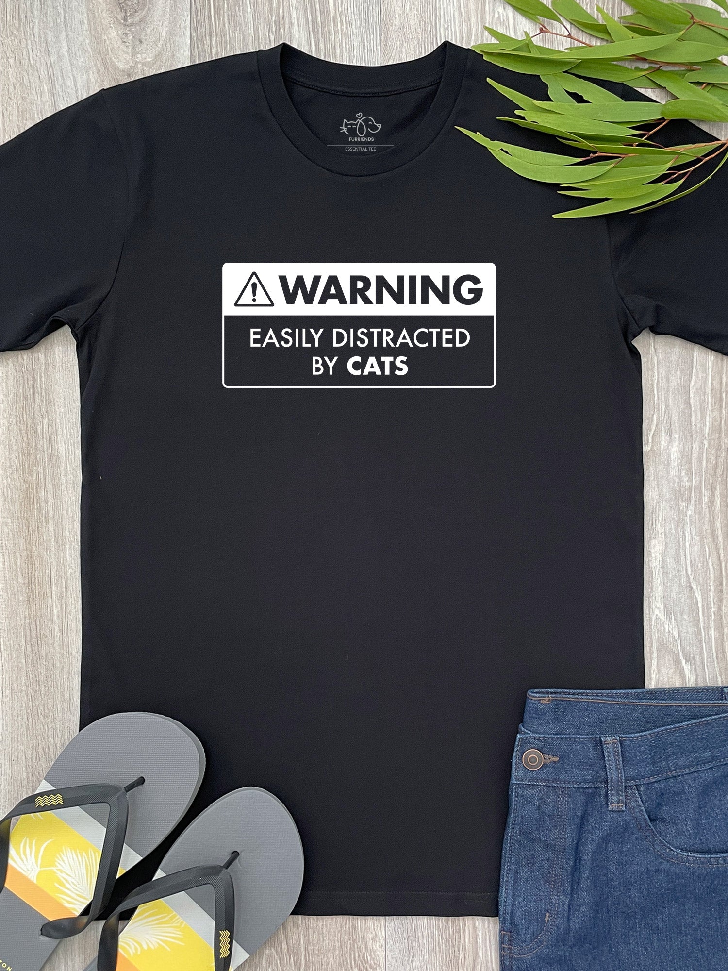 Warning Sign! Easily Distracted By... Customisable Essential Unisex Tee