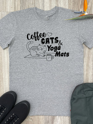 Coffee, Cats & Yoga Mats Essential Unisex Tee