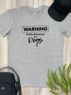 Warning. Easily Distracted By Dogs Essential Unisex Tee