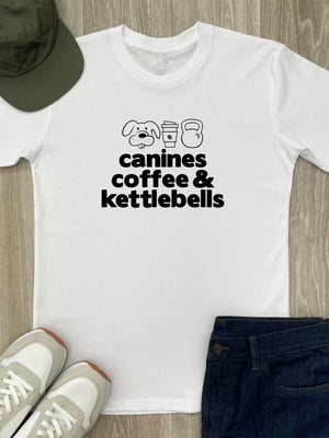 Canines, Coffee & Kettlebells Essential Unisex Tee
