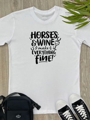 Horses & Wine Make Everything Fine Essential Unisex Tee