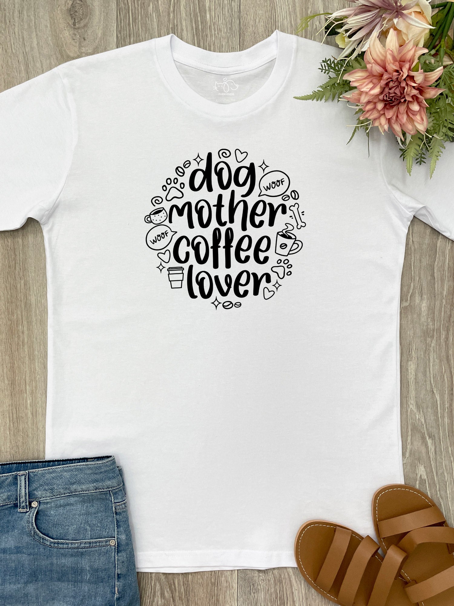 Dog Mother Coffee Lover Essential Unisex Tee
