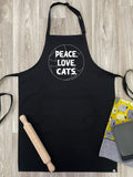 Peace. Love. Cats. Bib Apron