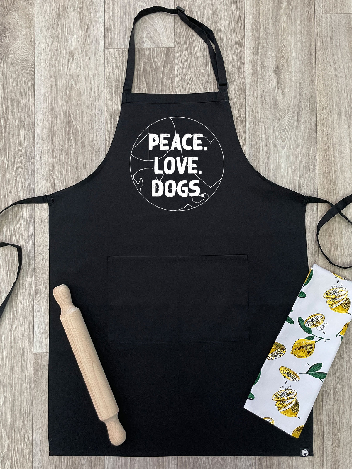 Peace. Love. Dogs. Bib Apron