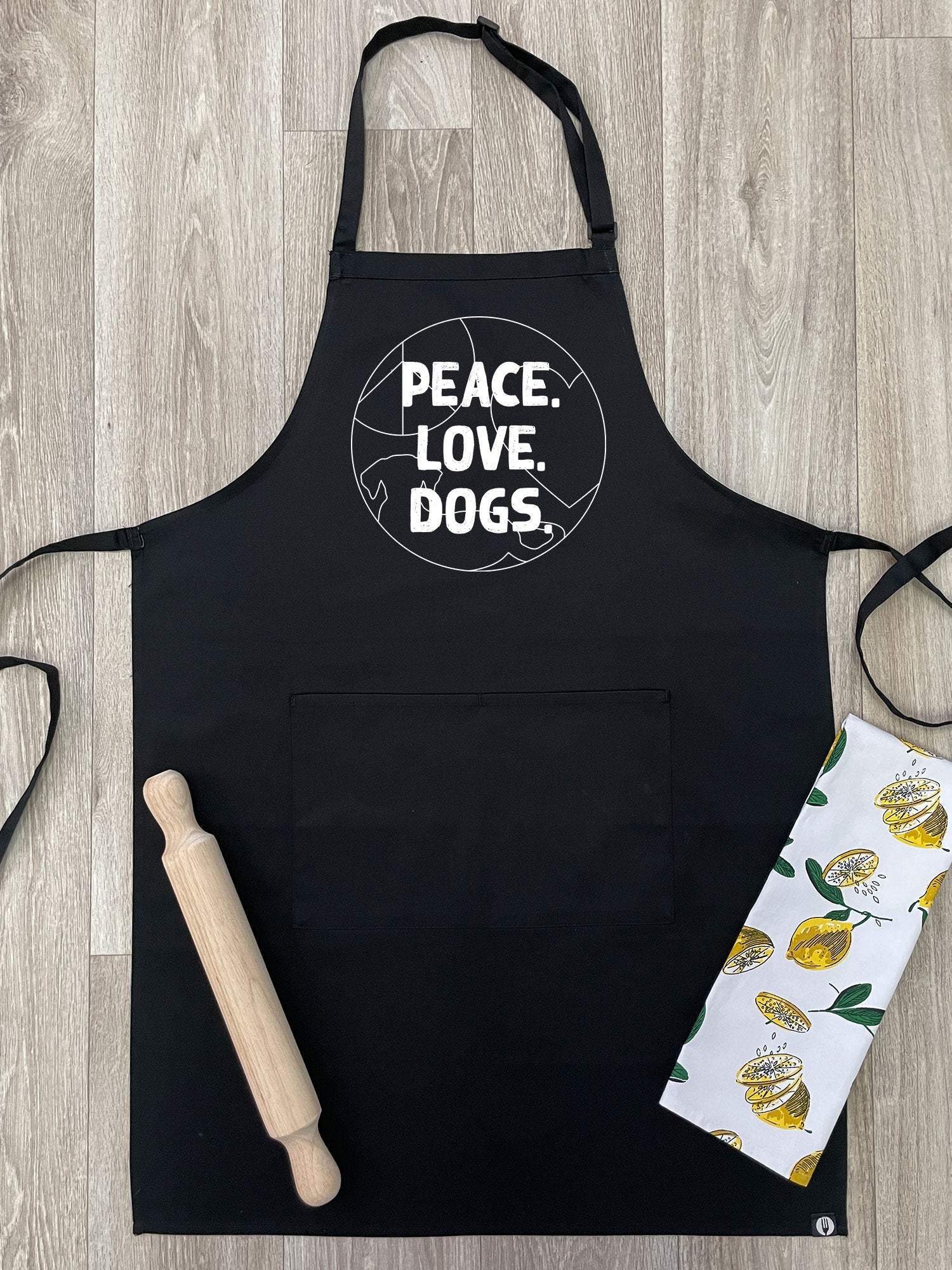 Peace. Love. Dogs. Bib Apron