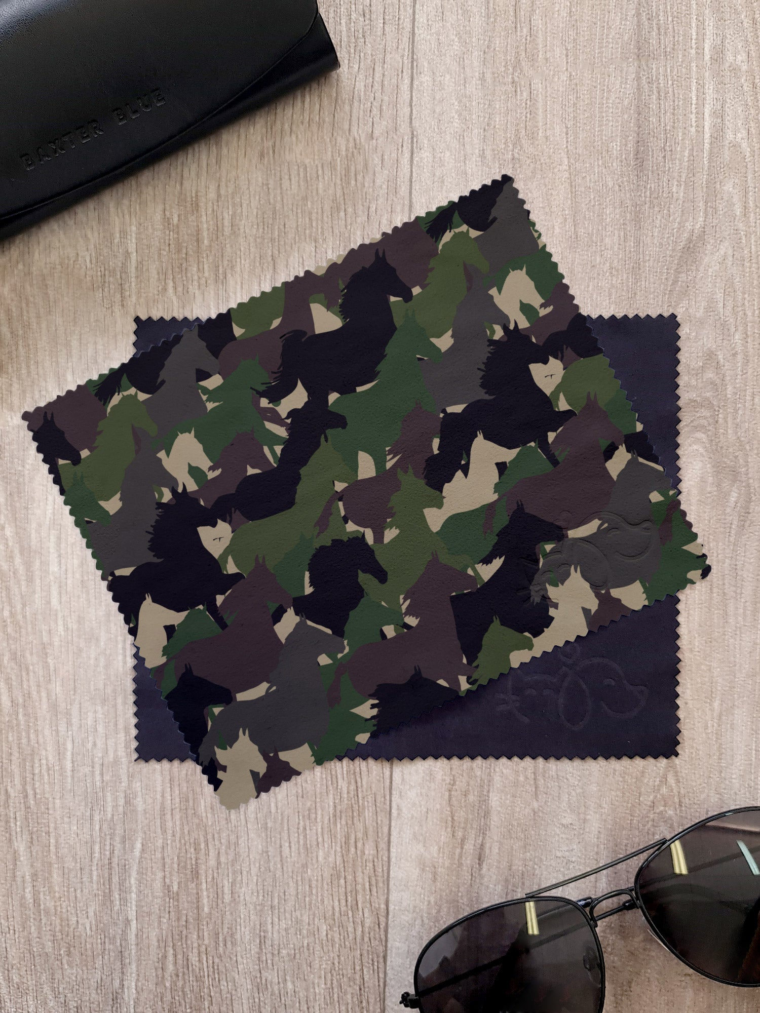 Camo Horses Microfibre Suede Glasses Cleaning Cloths (Twinpack)