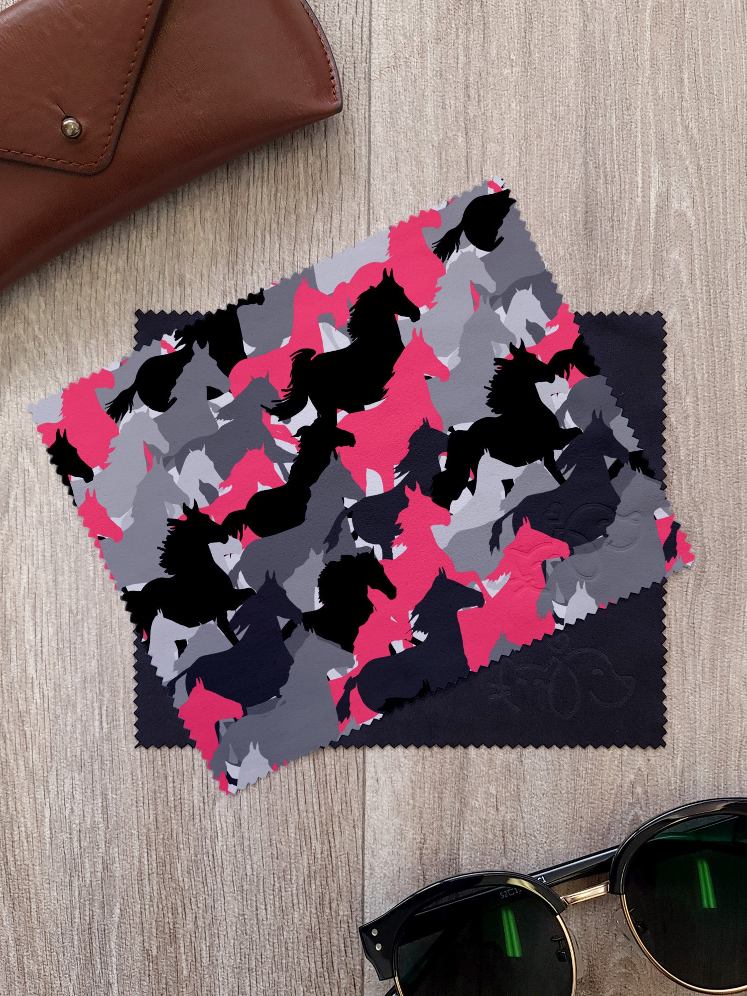 Camo Horses Microfibre Suede Glasses Cleaning Cloths (Twinpack)