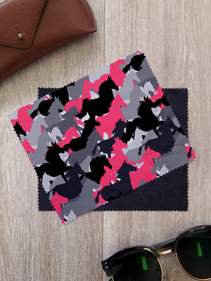 Camo Horses Microfibre Suede Glasses Cleaning Cloths (Twinpack)