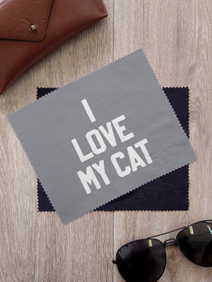 I Love My Cat Microfibre Suede Glasses Cleaning Cloths (Twinpack)