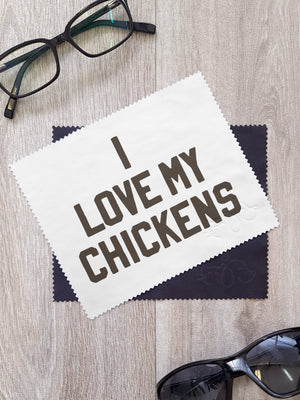 I Love My Chickens Microfibre Suede Glasses Cleaning Cloths (Twinpack)