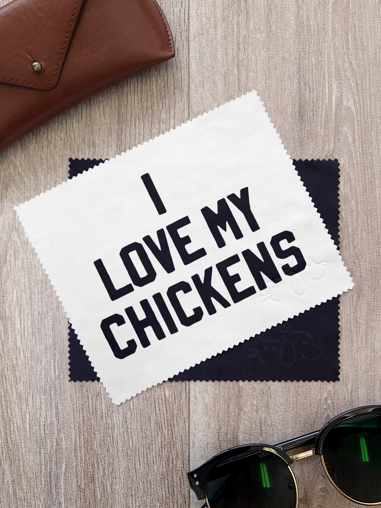 I Love My Chickens Microfibre Suede Glasses Cleaning Cloths (Twinpack)
