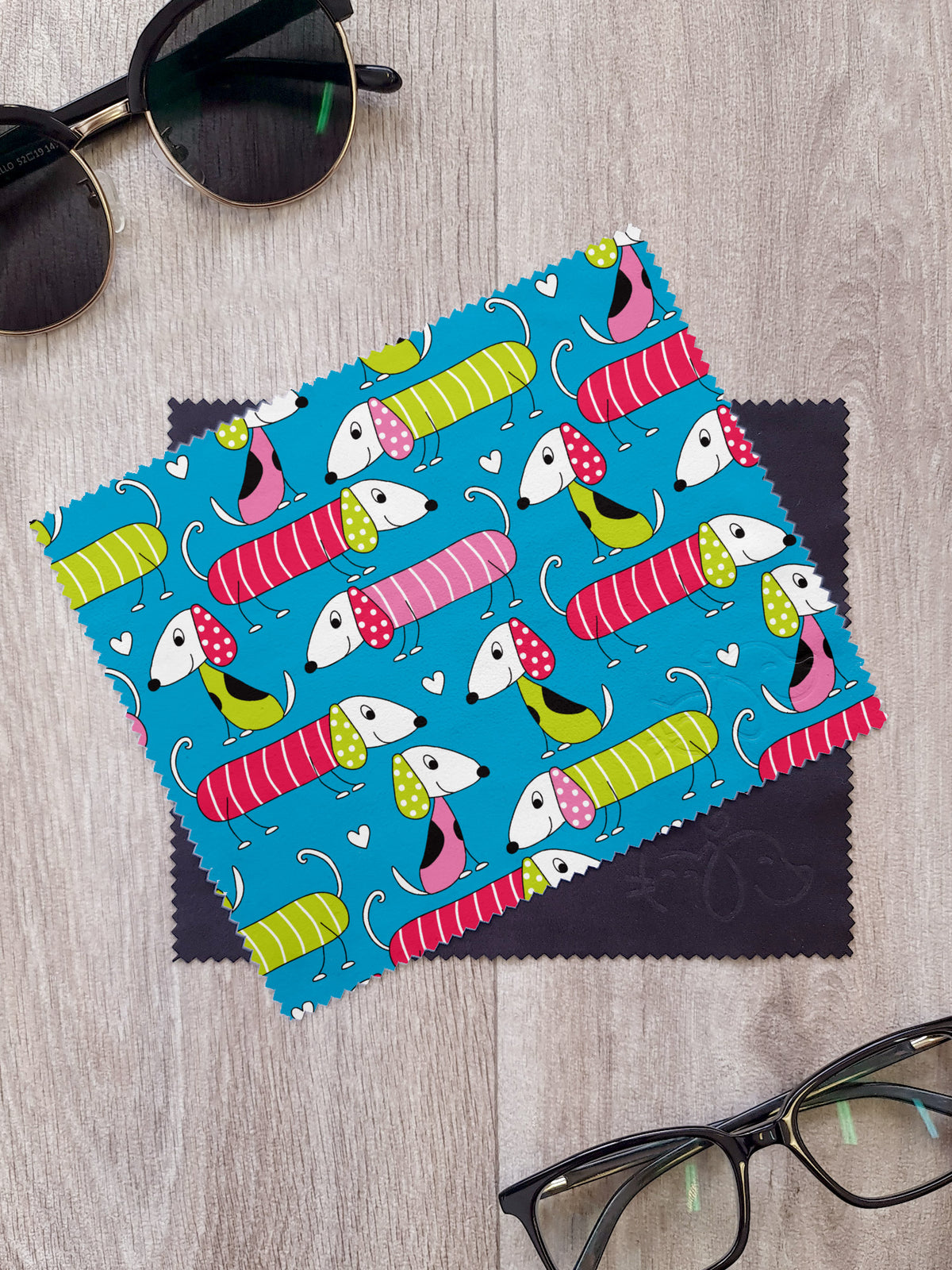 Sausage Dogs Microfibre Suede Glasses Cleaning Cloths (Twinpack)