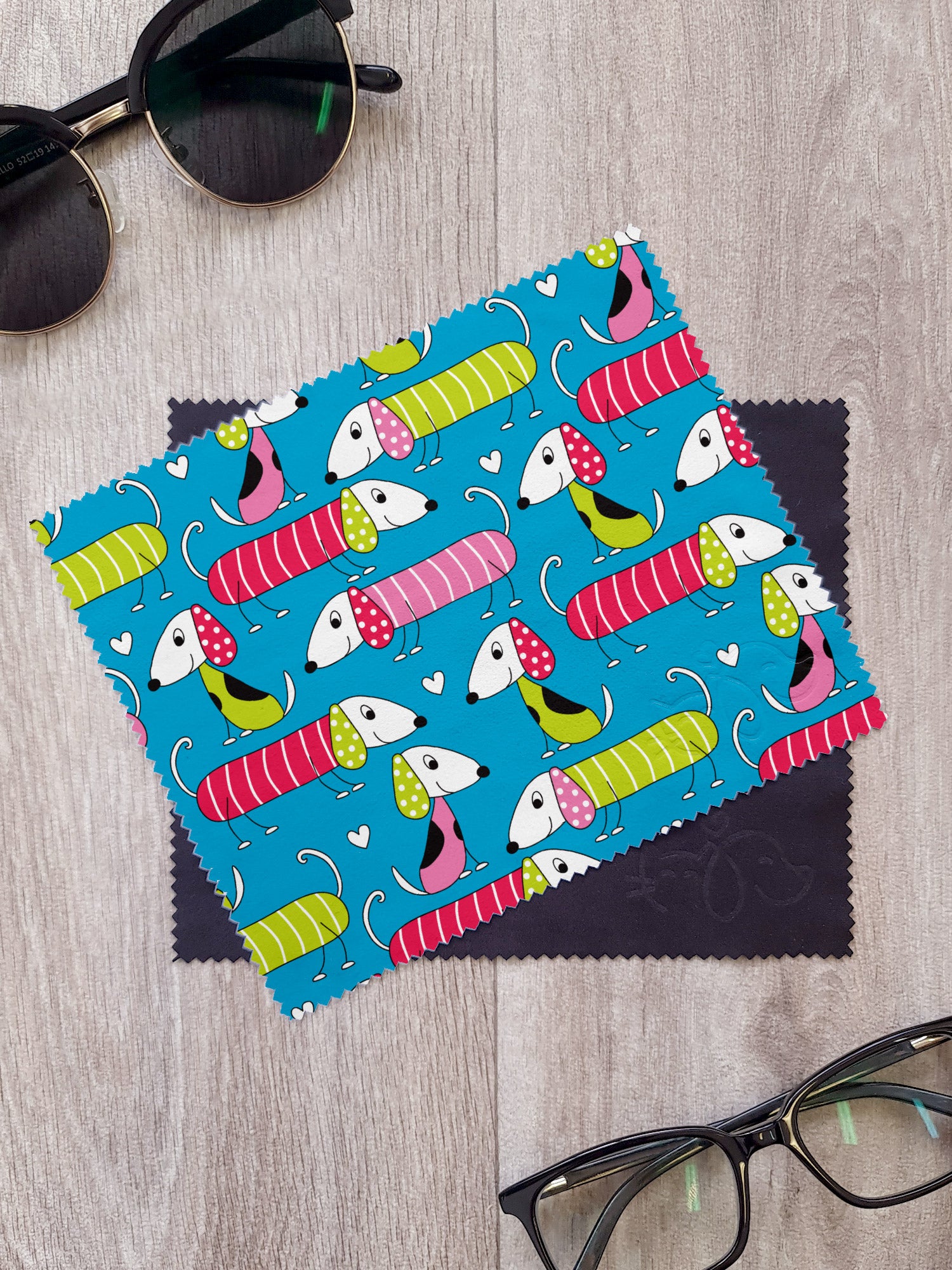 Sausage Dogs Microfibre Suede Glasses Cleaning Cloths (Twinpack)