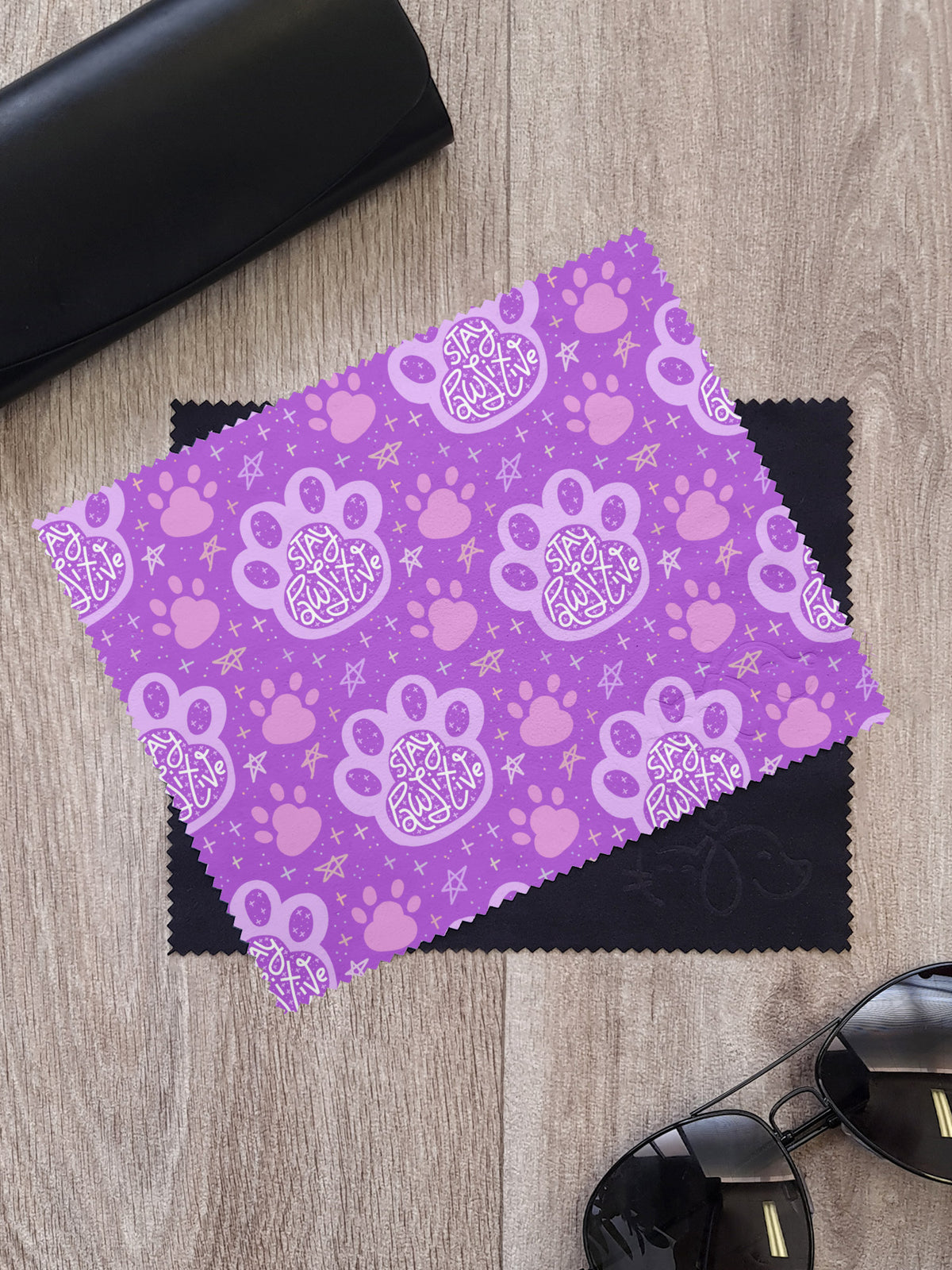 Stay Pawsitive Microfibre Suede Glasses Cleaning Cloths (Twinpack)