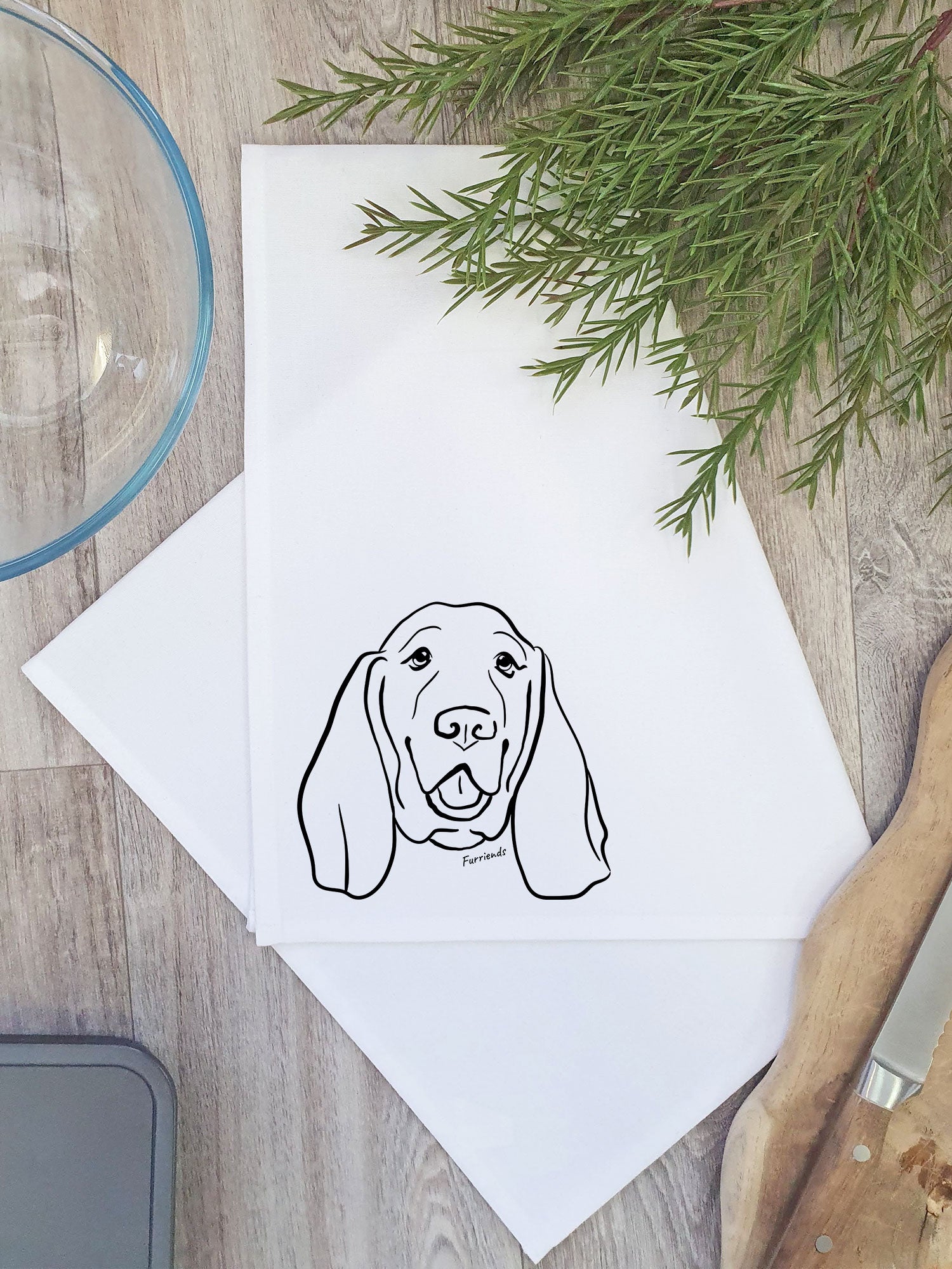 Basset Hound Tea Towel