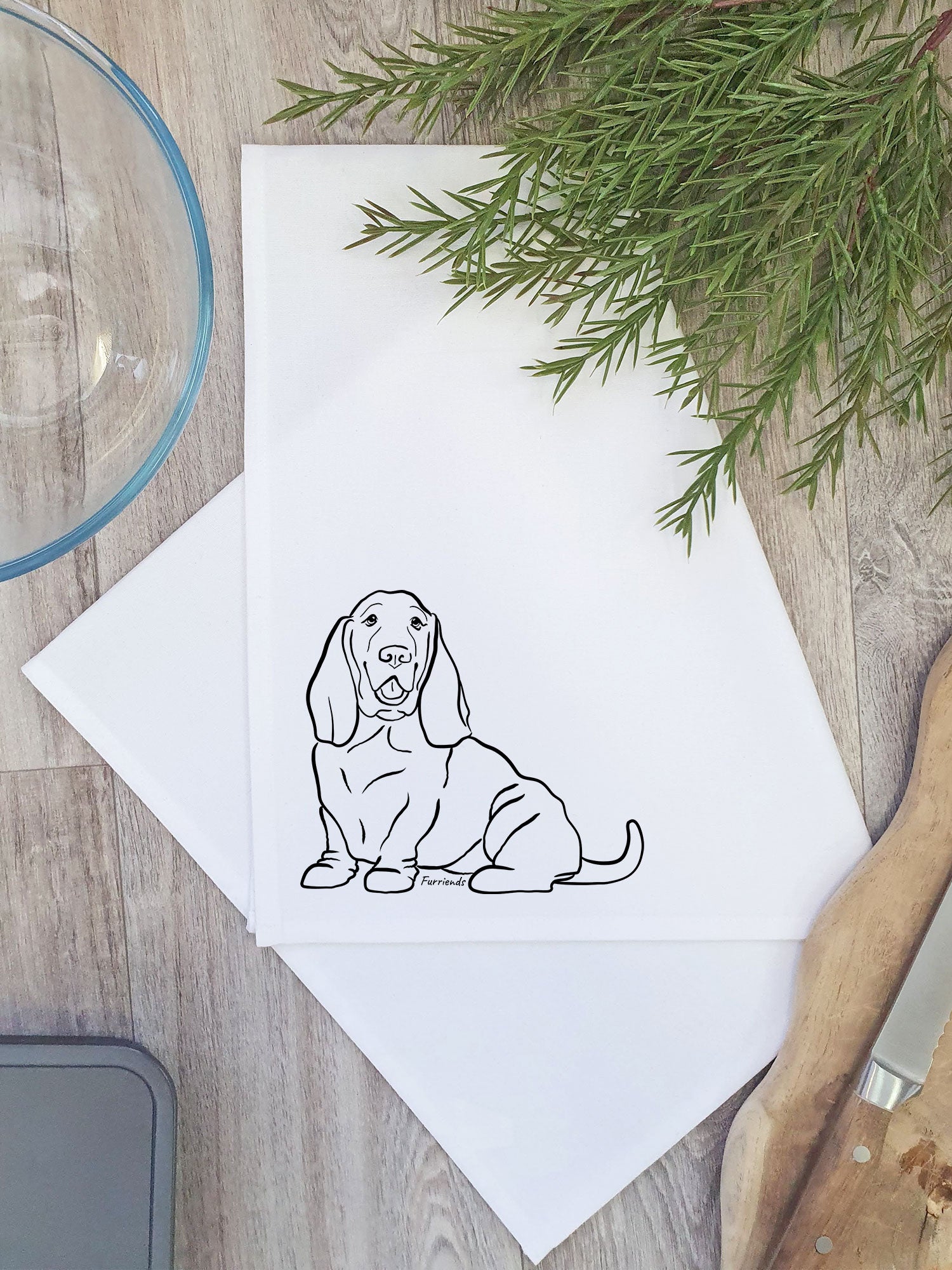 Basset Hound Tea Towel