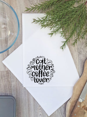 Cat Mother Coffee Lover Tea Towel