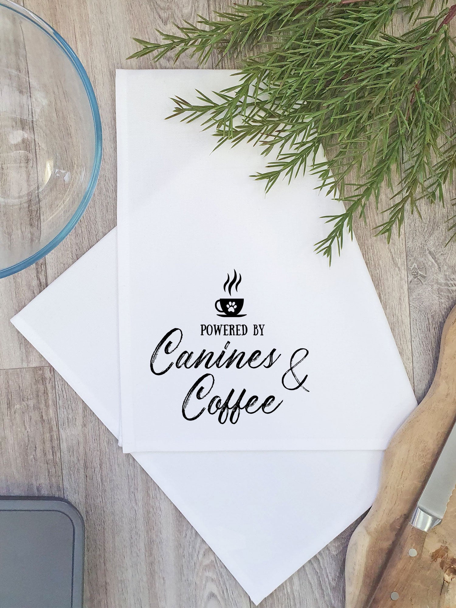 Canines & Coffee Tea Towel
