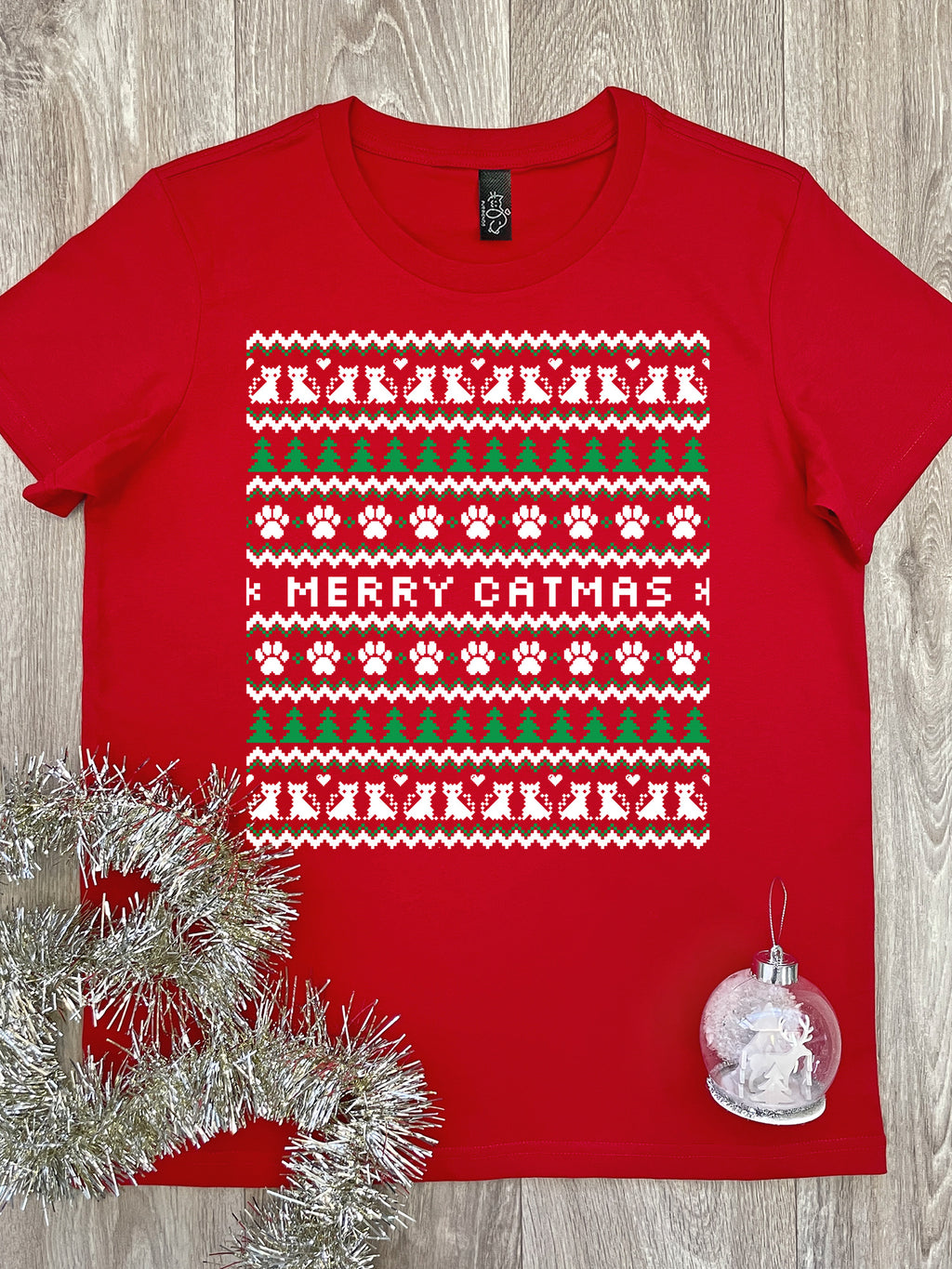 Merry Catmas Ugly Sweater Ava Women's Regular Fit Tee