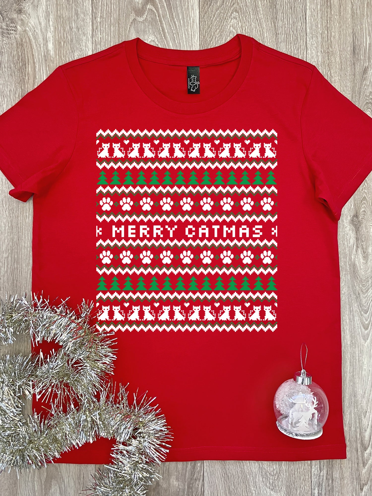 Merry Catmas Ugly Sweater Ava Women's Regular Fit Tee