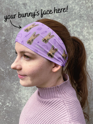 Custom Rabbit Face Eco Performance Headband