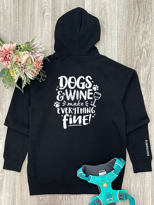 Dogs & Wine Make Everything Fine Zip Front Hoodie